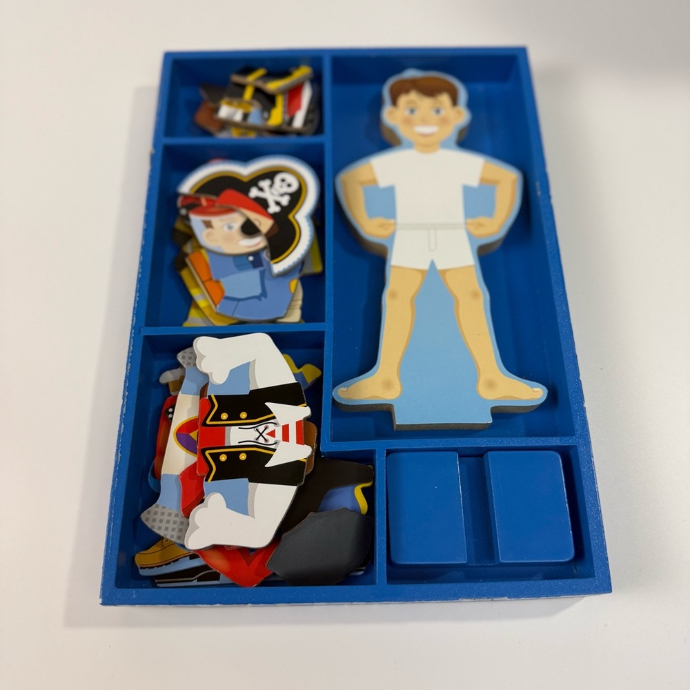 Melissa & Doug Billy Magnetic Dress-Up Set for boys - pirate, knight, superhero